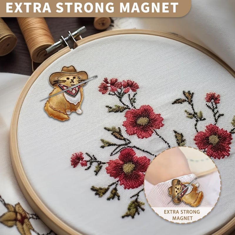 VODOZAVA Needle Minder Magnet, Magnetic Needle Minder, Needle Minders Magnetic Cross Stitch Accessories, Magnetic Needle Holder, Life Tree, Butterfly, Cats, Owl, Heart (Garfield) - Image 3